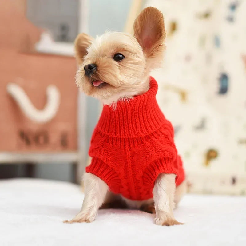 Warm Knitted Dog Sweater Winter Wear For Chihuahua Puppy Dogs