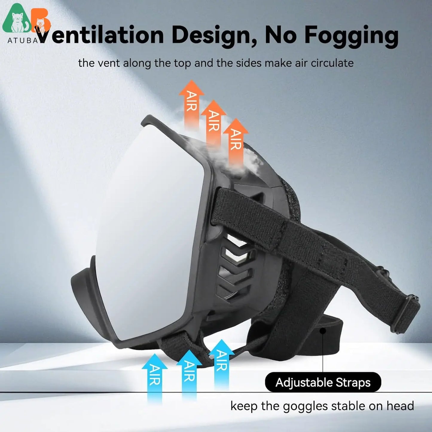 ATUBAN Dog Sunglasses UV Protection Windproof Goggles for Dogs