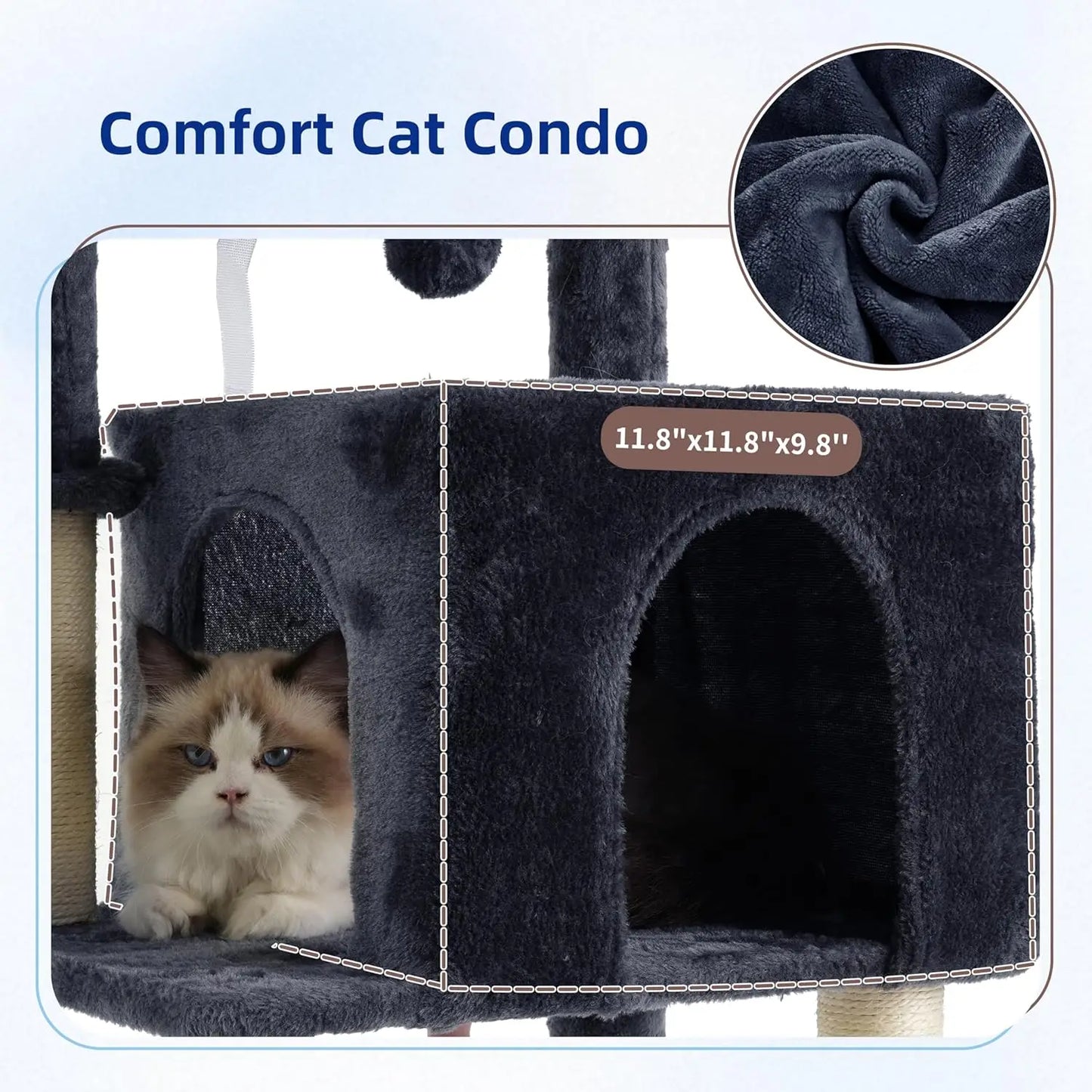 Cat Tree Tower for Indoor Cats With Scratching Post Hammock