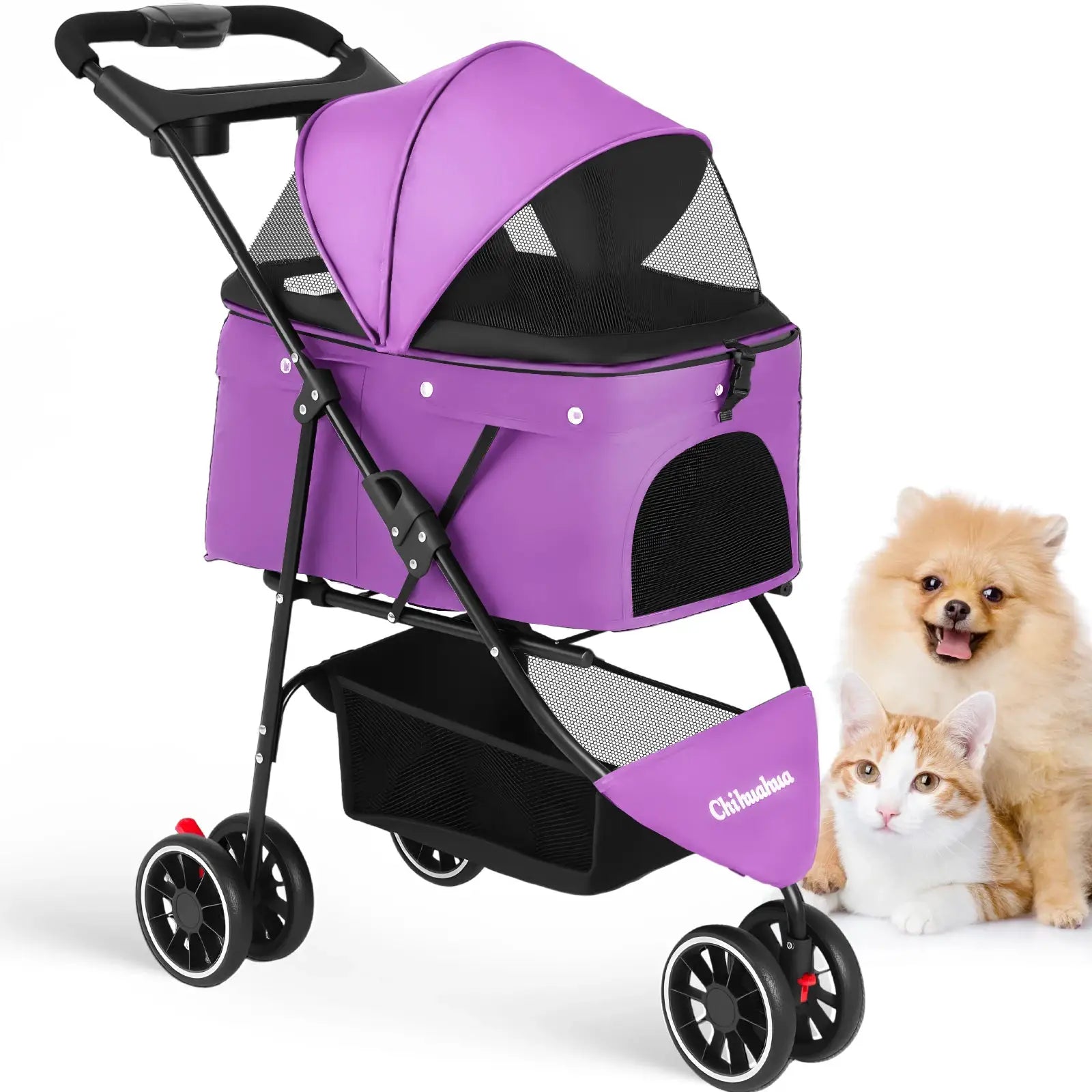 Chihuahua Pet Stroller for Dogs and Cats Portable Foldable Carrier by Furtastic Pet Essentials