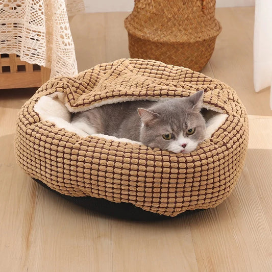 Round Pet Bed For Dog Cat Puppy Orthopedic Fluffy Warm Mat
