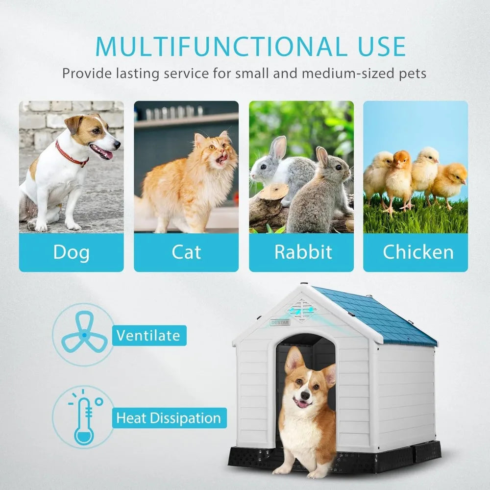 Durable Waterproof Plastic Dog House For Indoor Outdoor Use