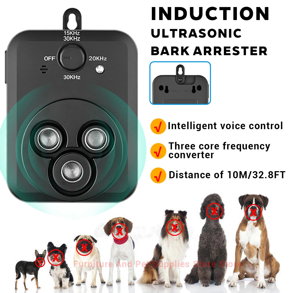 High Concerned Ultrasonic Bark Control Device With Three Modes