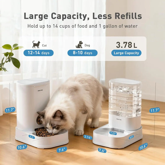 2 Pack Gravity Pet Feeder and Water Dispenser Automatic
