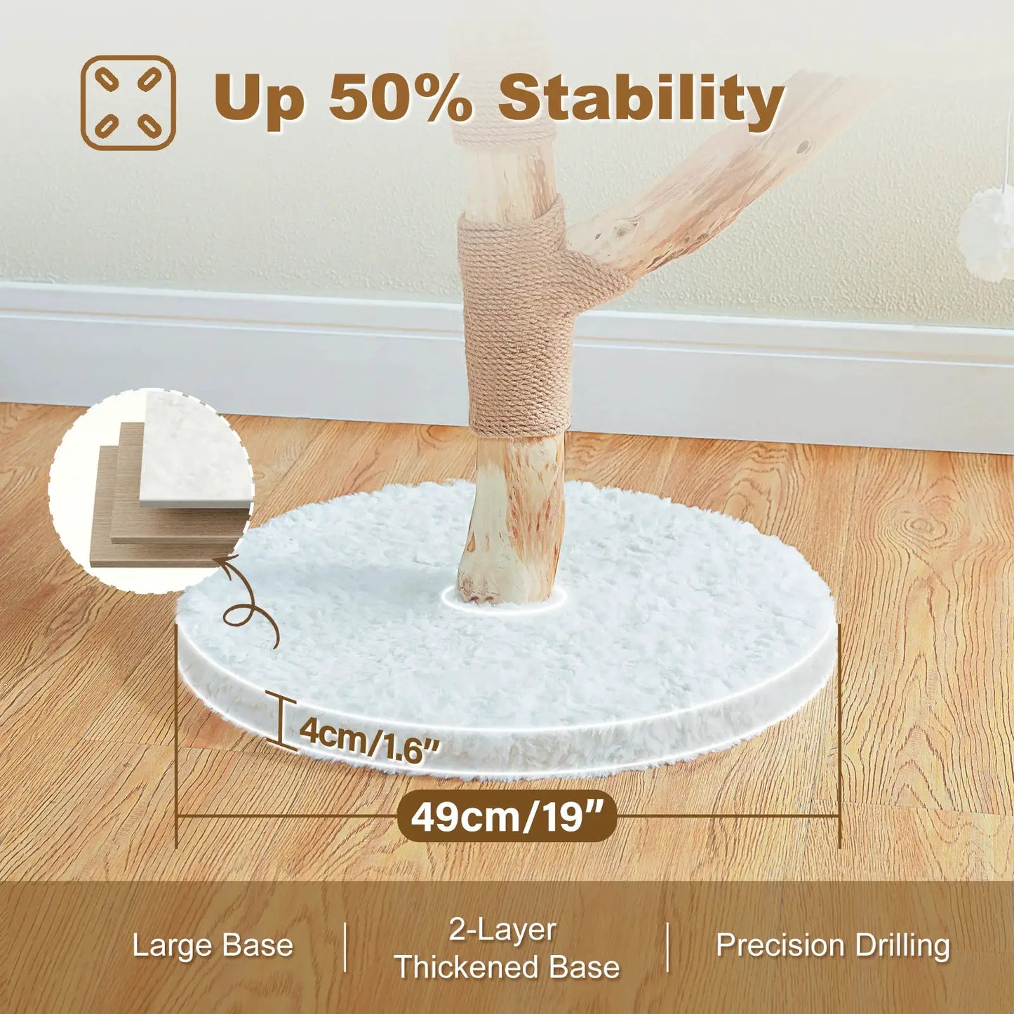 Modern Cat Tree Tower with Natural Solid Wood Scratching Posts Spacious Wicker Basket Luxury Cat Condo Bed for Indoor Cat Toys by Furtastic Pet Essentials