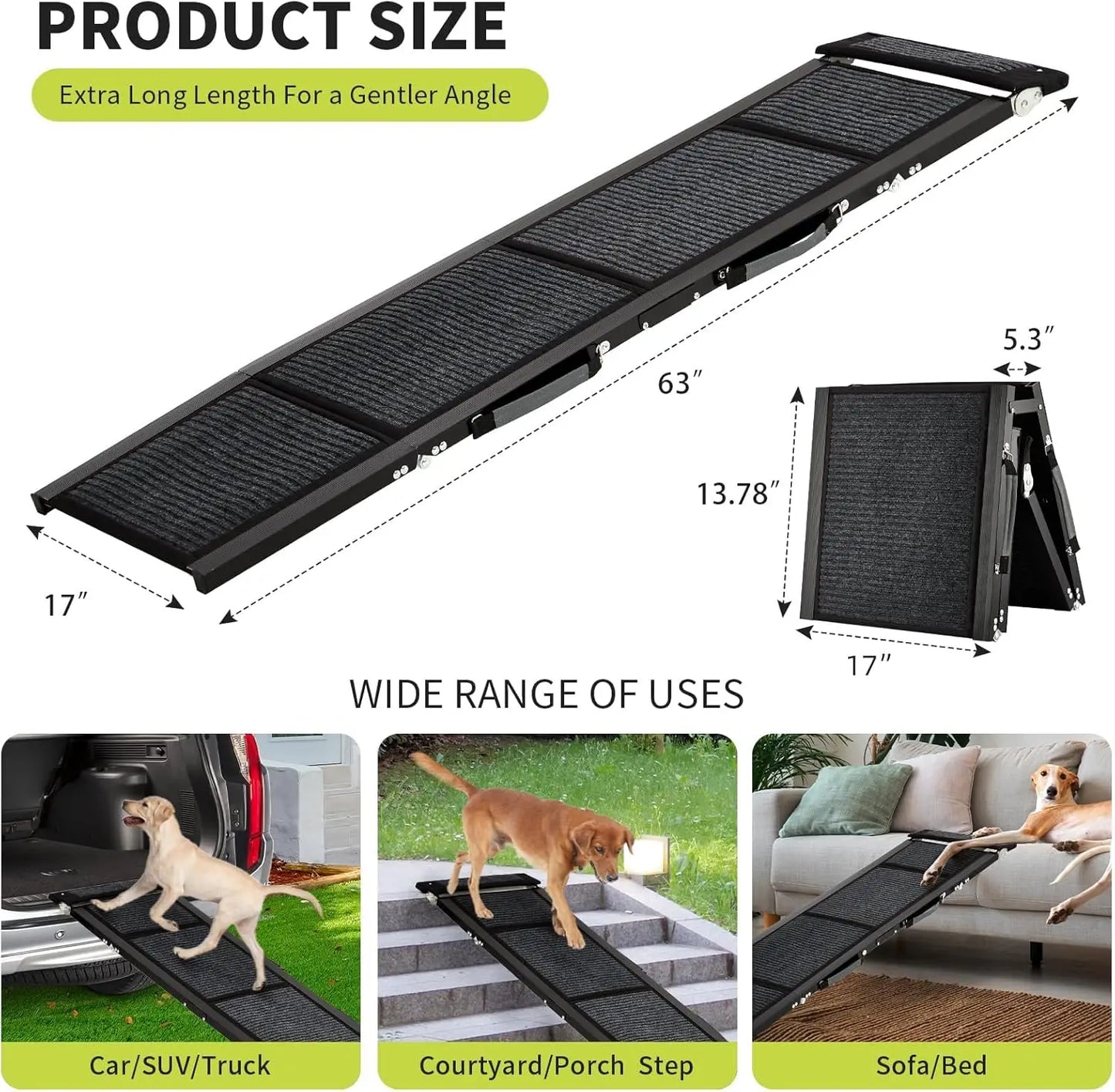 HiMISSDog Dog Ramp For Car Portable Folding Pet Steps