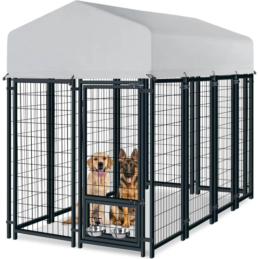 HUANZHUANG Outdoor Dog Kennel Heavy Duty Welded Wire With Lock