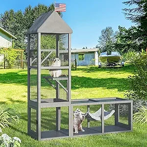 Catio Outdoor Cat Enclosure With Tunnel Two In One Playground