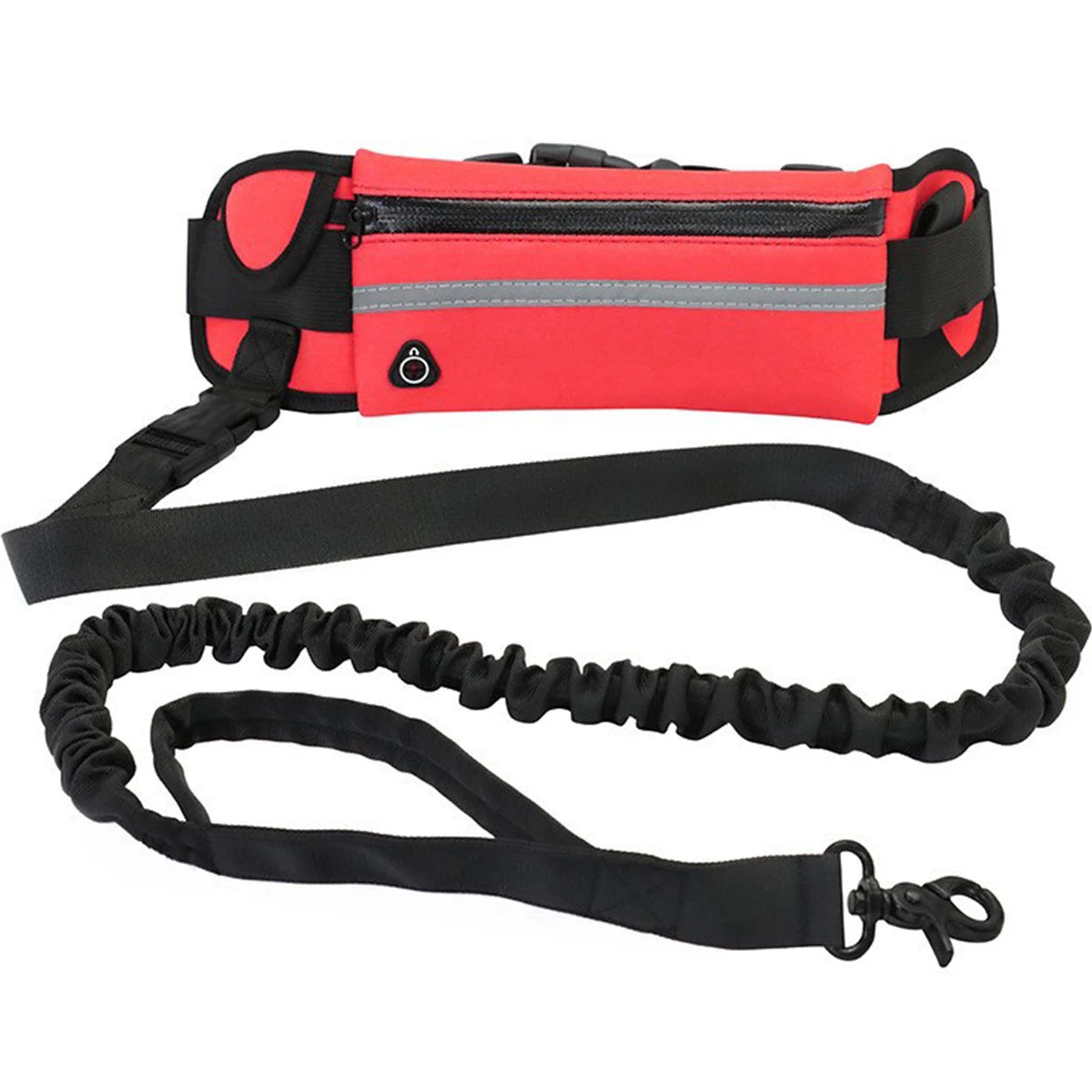 Reflective Hands Free Dog Leash With Waist Bag And Retractable Elastic Belt