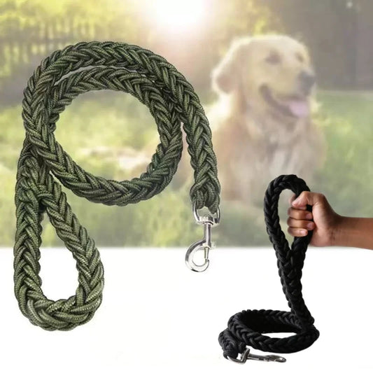 Nylon Braided Dog Leash For Large Breeds Traction Rope