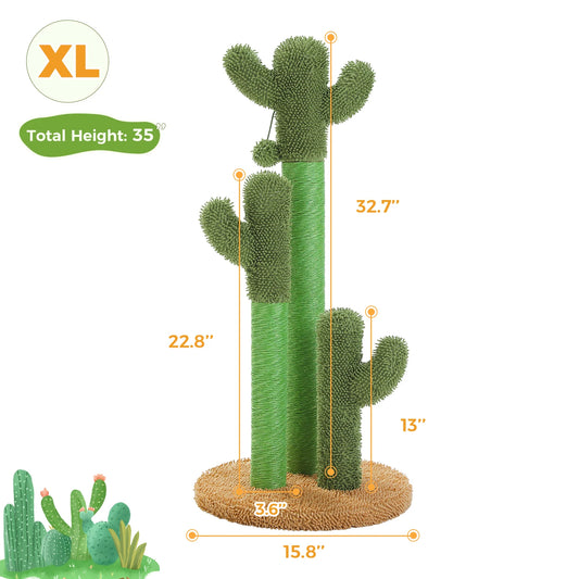 PEQULTICN Cactus Cat Tree With Condo Hammock And Dangling Ball