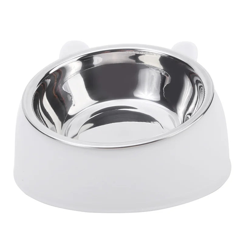 Stainless Steel Cat Feeding Bowl With Inclined Design For Cats