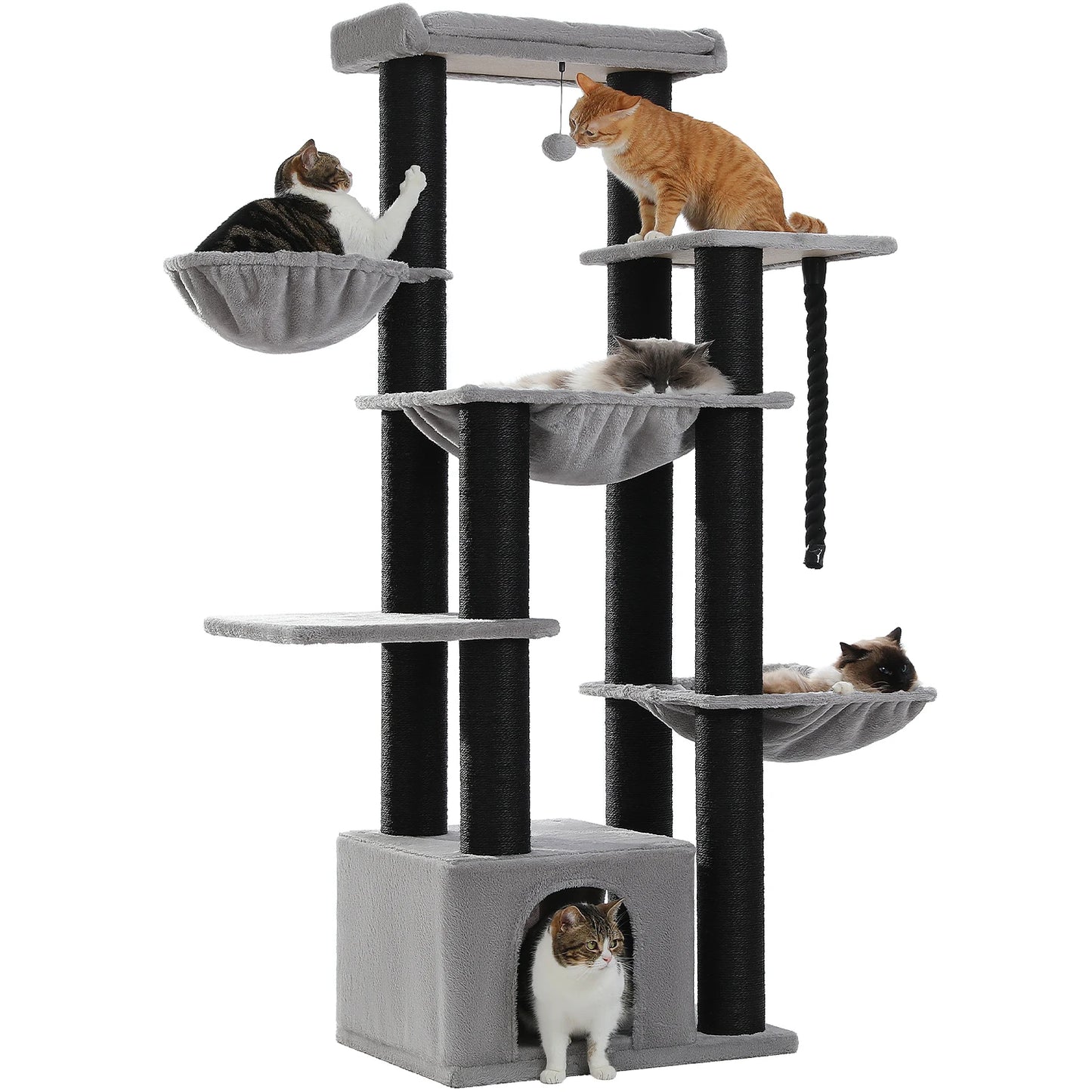 PEQULTICN Multi Level Cat Tree with Scratching Posts and Perch