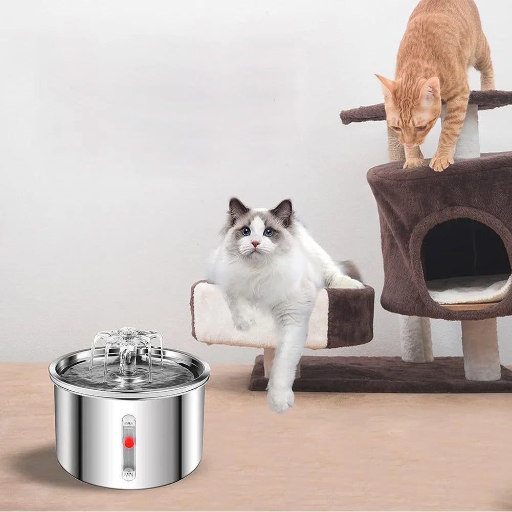 APWIKOGER Automatic Pet Water Fountain Cat Dog Stainless Steel Circulation