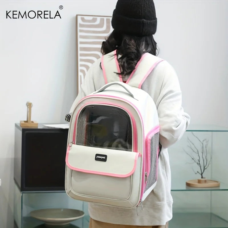 KEMORELAB Breathable Mesh Pet Carrier Backpack for Dogs and Cats