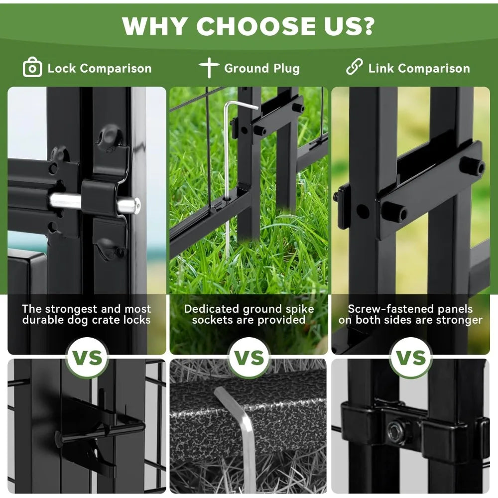 HUANZHUANG Outdoor Dog Kennel Heavy Duty Welded Wire With Lock