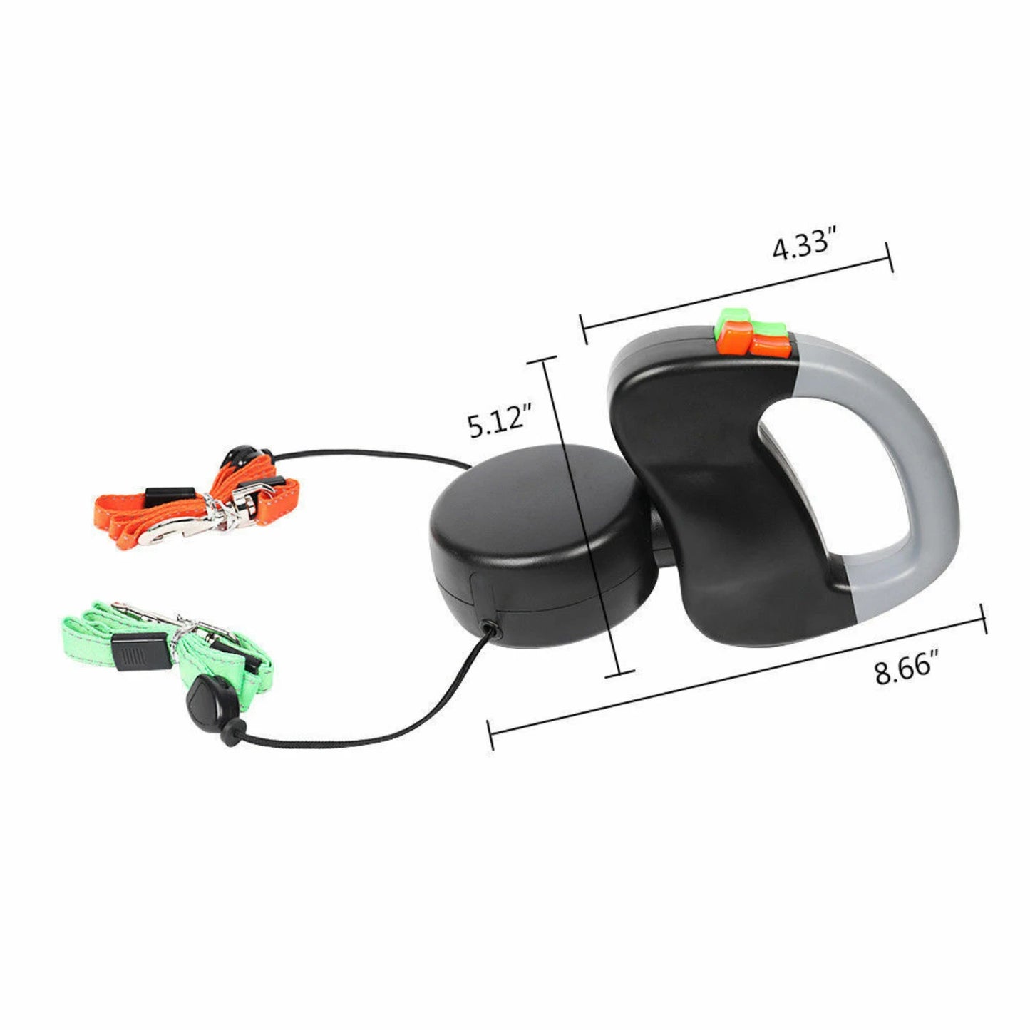 LISMCN Double Retractable Dog Leash for Two Dogs Walking