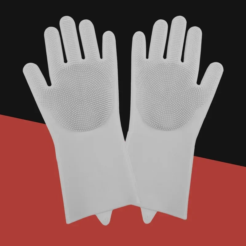 Silicone Pet Grooming Cleaning Gloves For Dogs And Cats Bathing