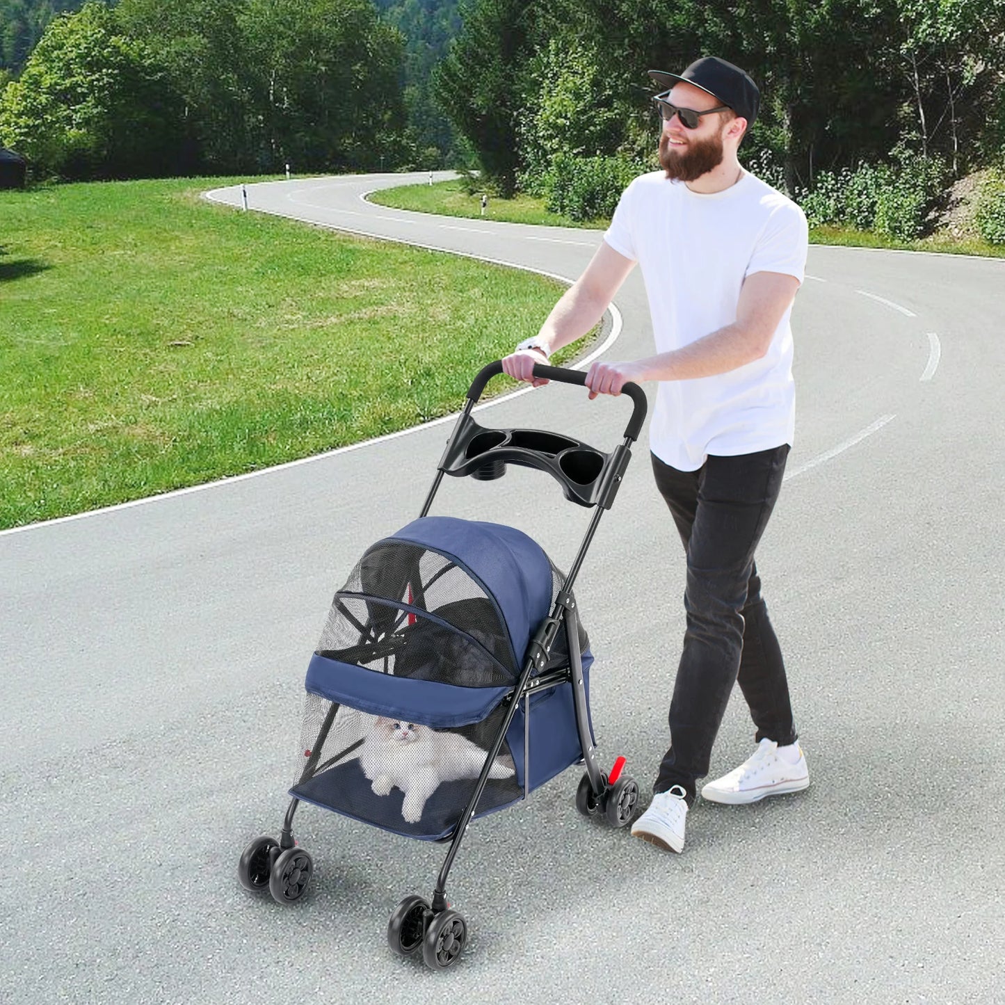 Foldable Lightweight Pet Cart For Small To Medium Dogs