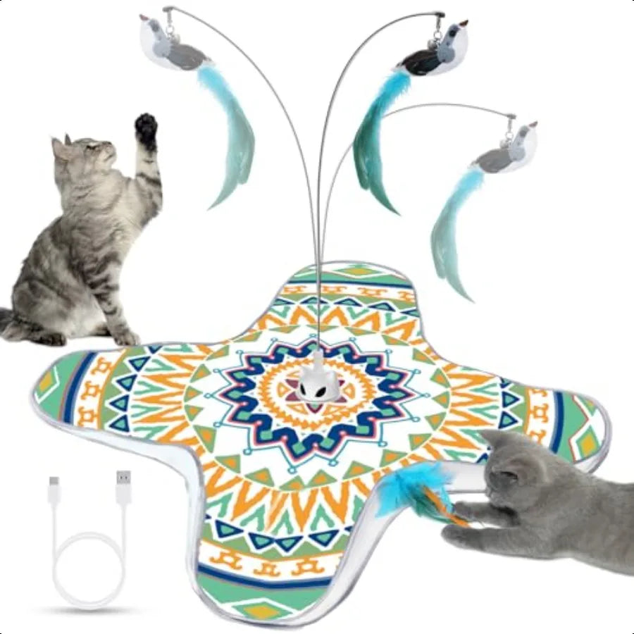 Interactive Cat Toy With Suction Cup For Indoor Cats