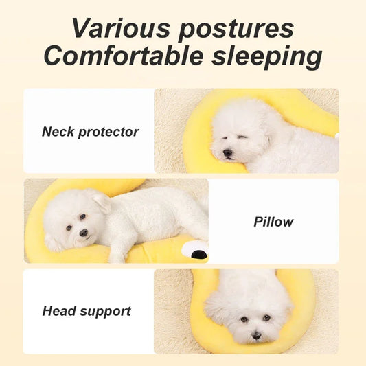 Winter Pet Pillow U Shaped Neck Protector for Dogs Cats Sleep Aid