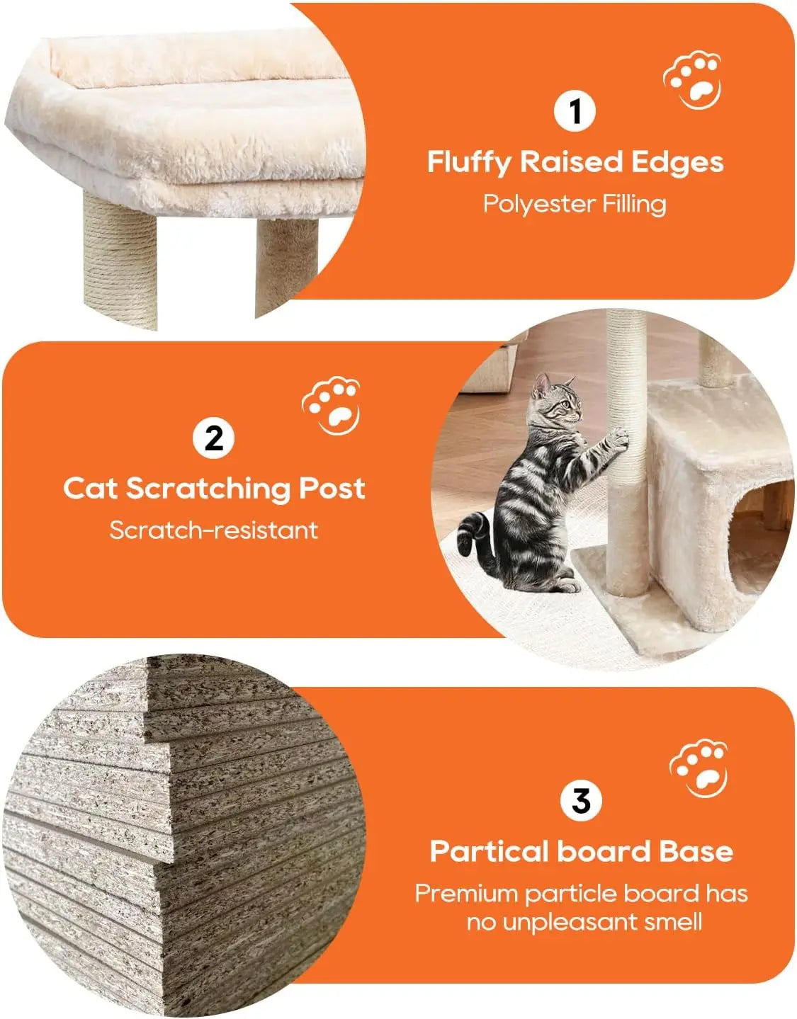Cat Tree With Scratching Posts And Plush Perch For Cats