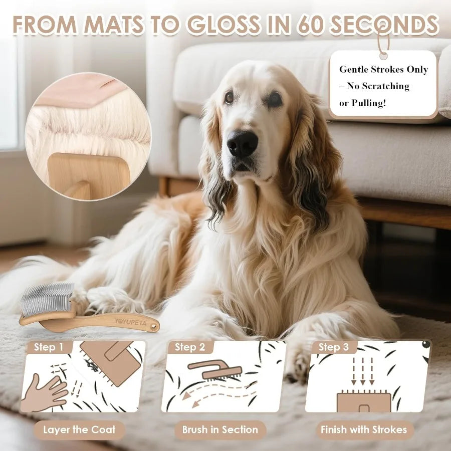 Hign-concerned Slicker Brush For Dogs 3pc Grooming Kit Undercoat Rake