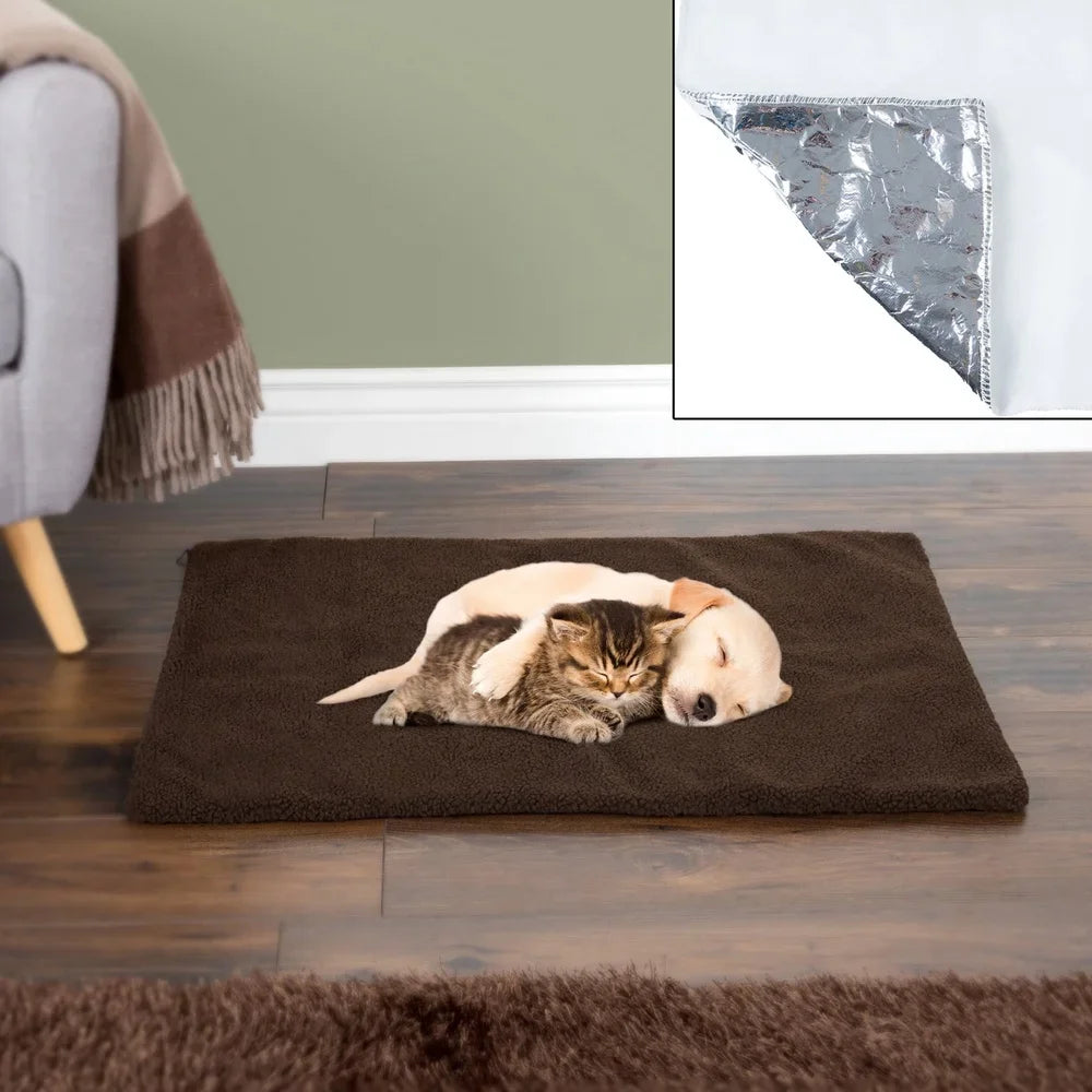 NONECN Thermal Heated Pet Mat for Dogs and Cats With Sherpa Cover