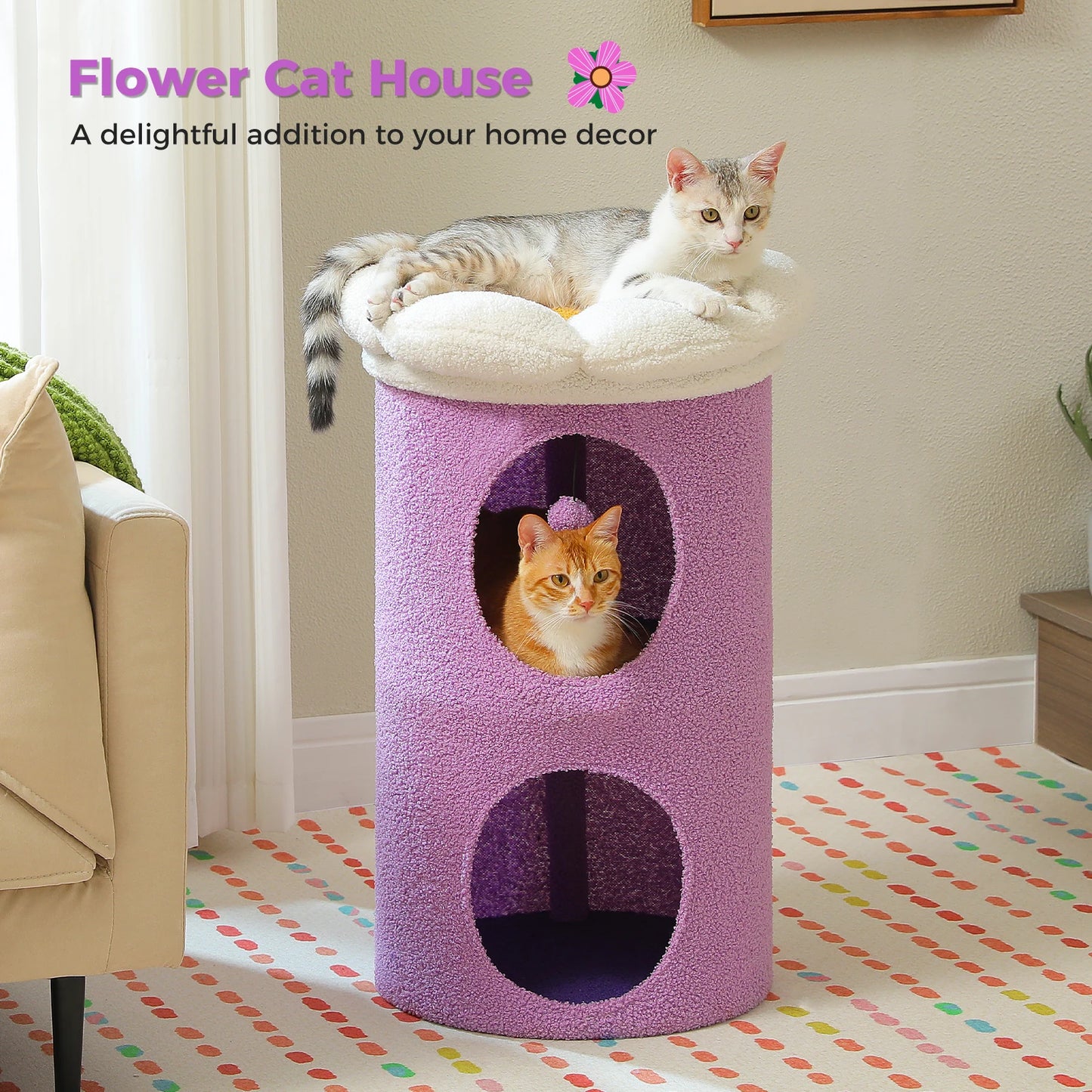 PAWZ Road Two-Story Cat House With Removable Flower Bed