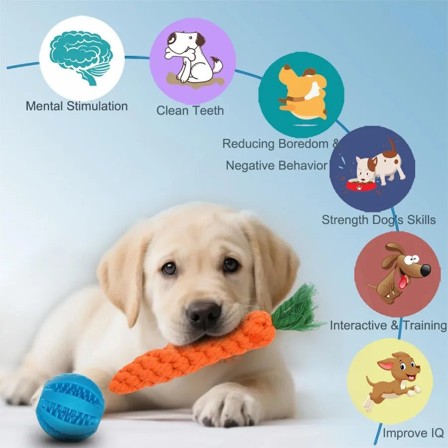 Hign-concerned 15Pack Interactive Dog Toys For Chew And Teething