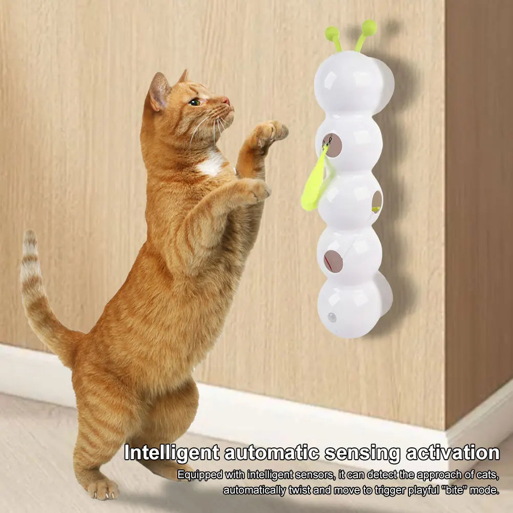APWIKOGERCN Caterpillar Interactive Cat Toy Motion Activated Tail