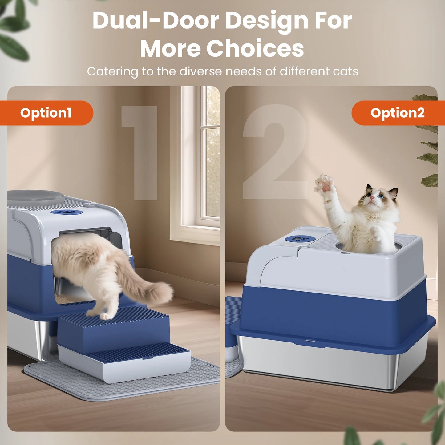 Cityflee Stainless Steel Cat Litter Box Odor Control With Scoop