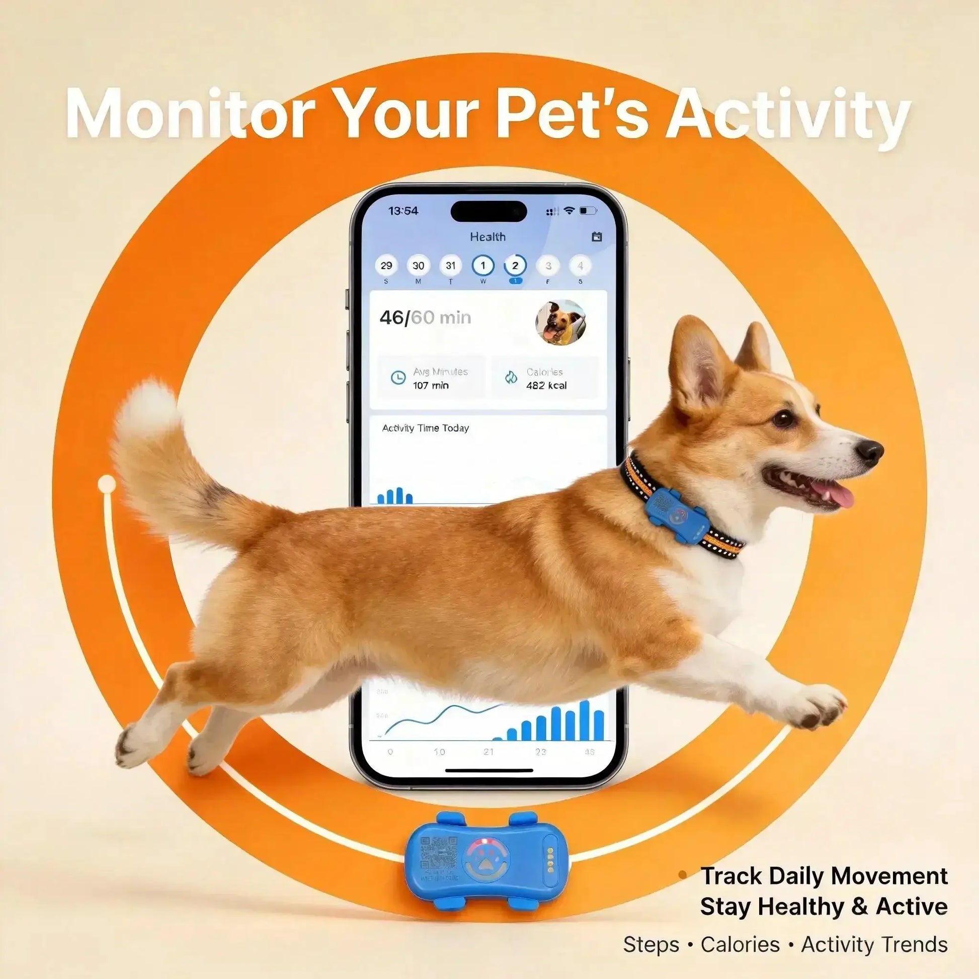 GPS Pet Tracker 4G for Dogs & Cats Built-in SIM with Real-Time Tracking, WiFi Home Positioning, IP67 Waterproof, Plan Required by Furtastic Pet Essentials
