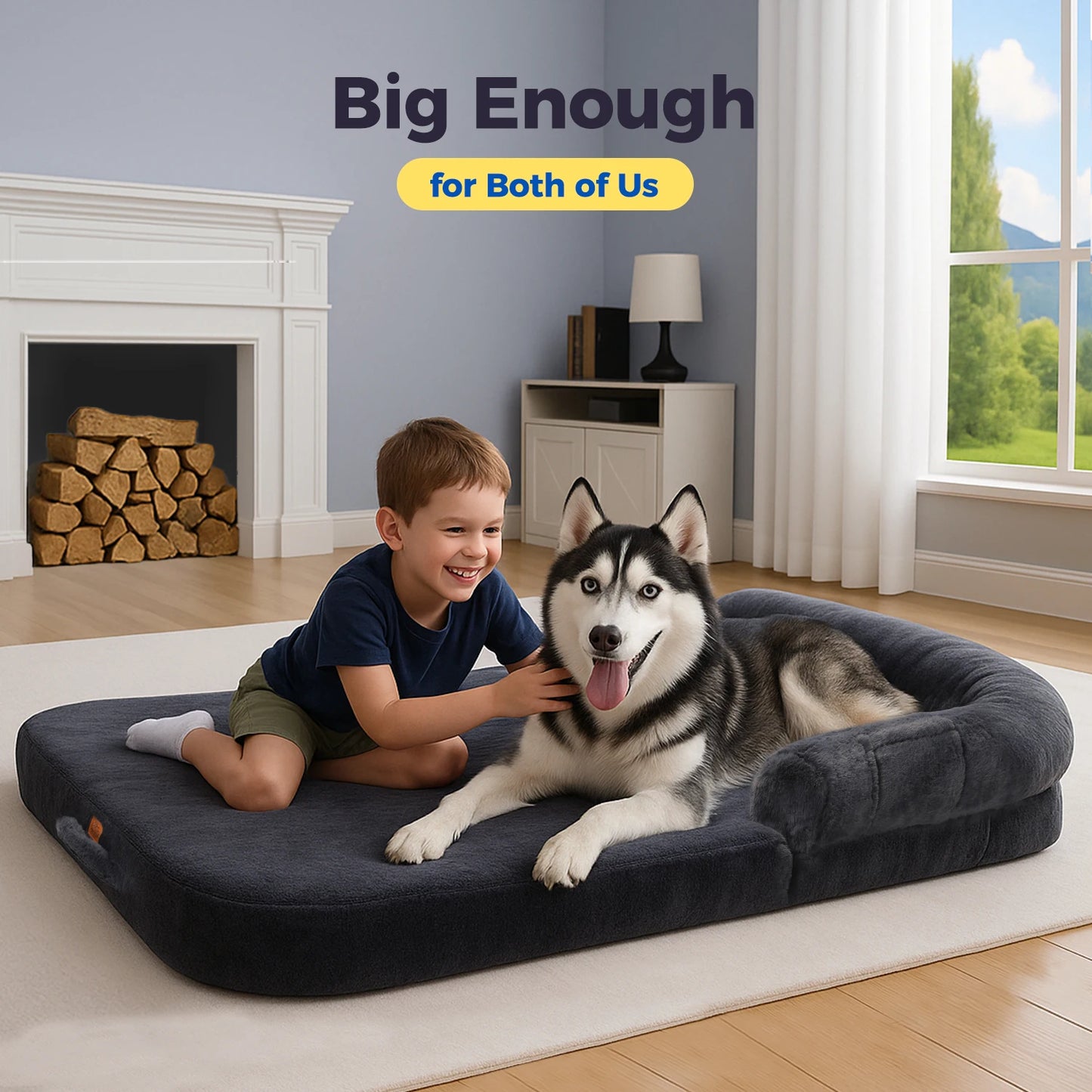 PEQULTICN Dog Bed Mat Foldable Portable Machine Washable