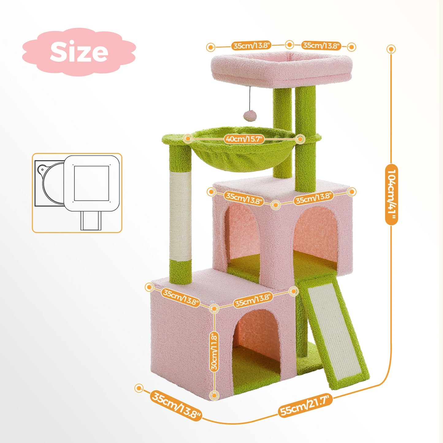 PAWZ Road Large Cat Tree Indoor Multi Level Tower Condos