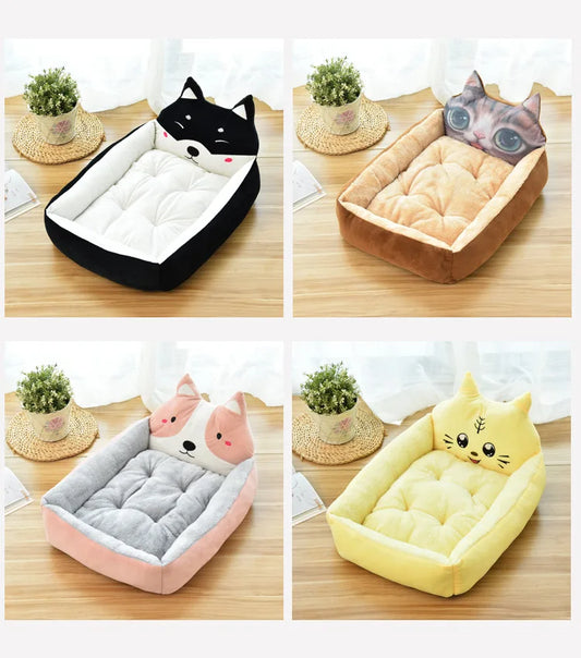 NONECN Winter Warm Pet Bed Sofa Cartoon For Small Dogs