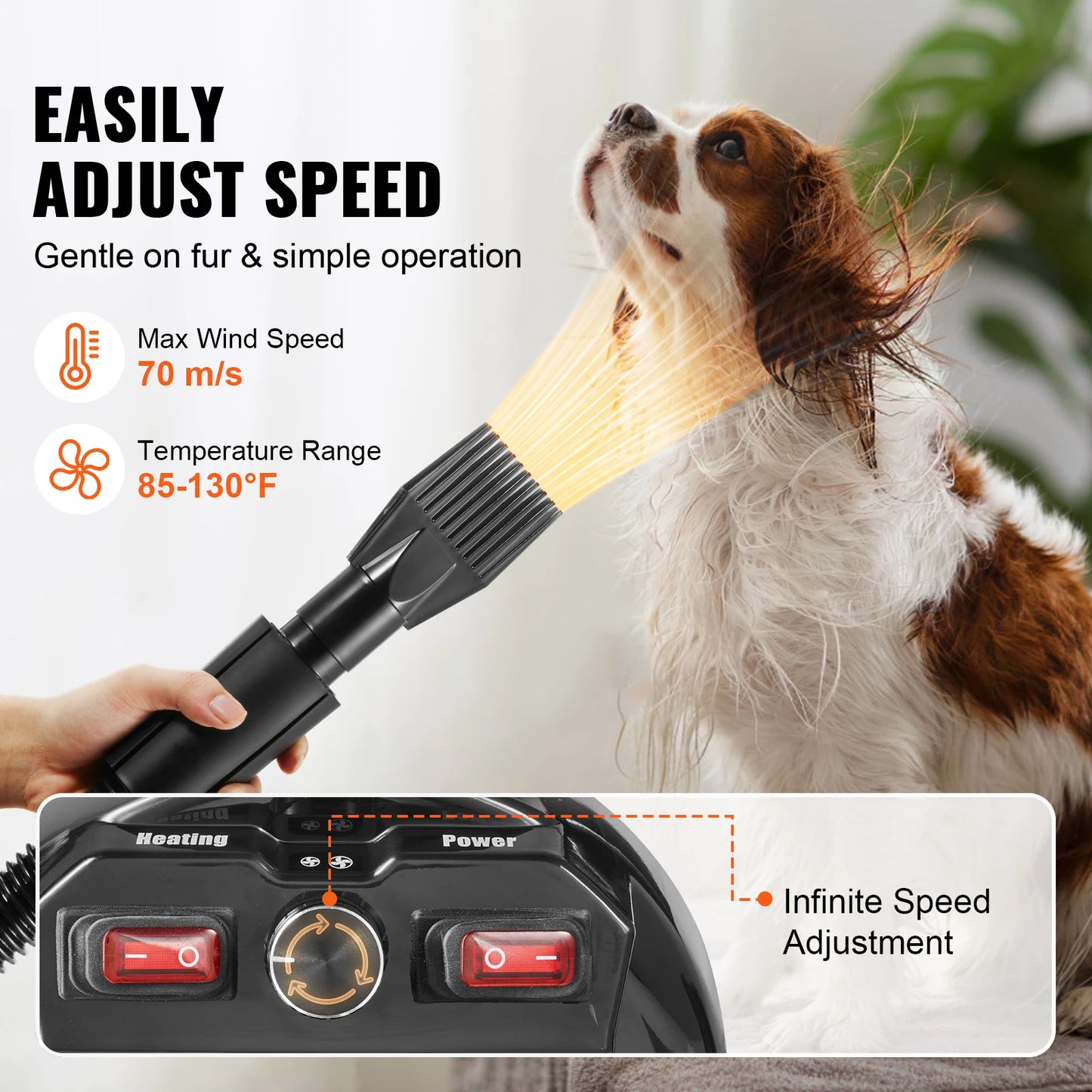 2000W Pet Dryer For Dog Grooming With Adjustable Speed