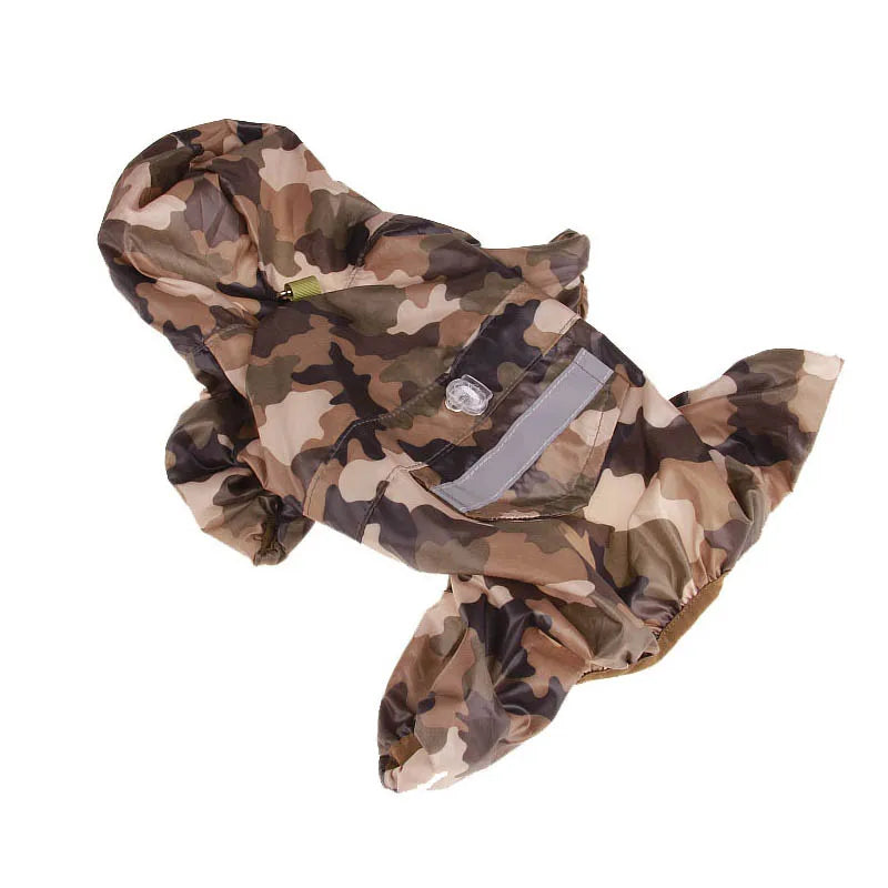 DZOMNOK Dog Cat Raincoat Waterproof Hooded Jumpsuit