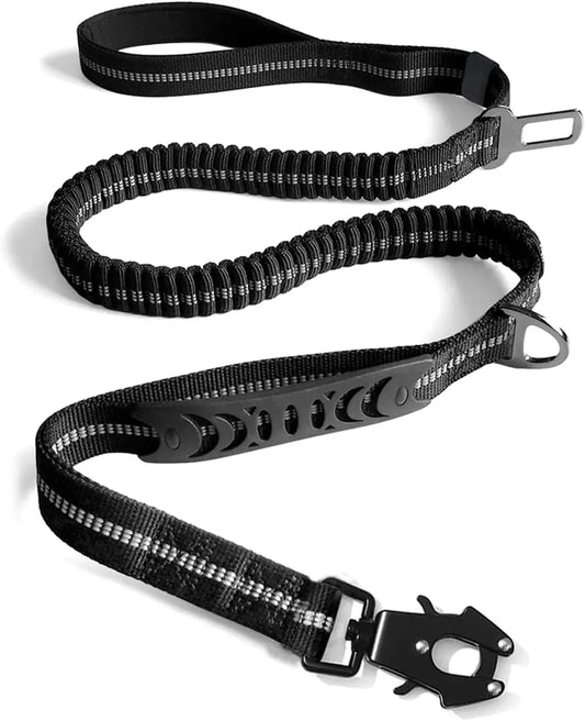 Reflective Shock Absorbing Car Seatbelt Leash For Large Dogs