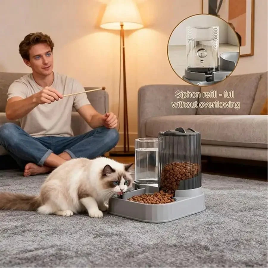 2-In-1 Automatic Dog Bowl And Cat Feeder With Waterer