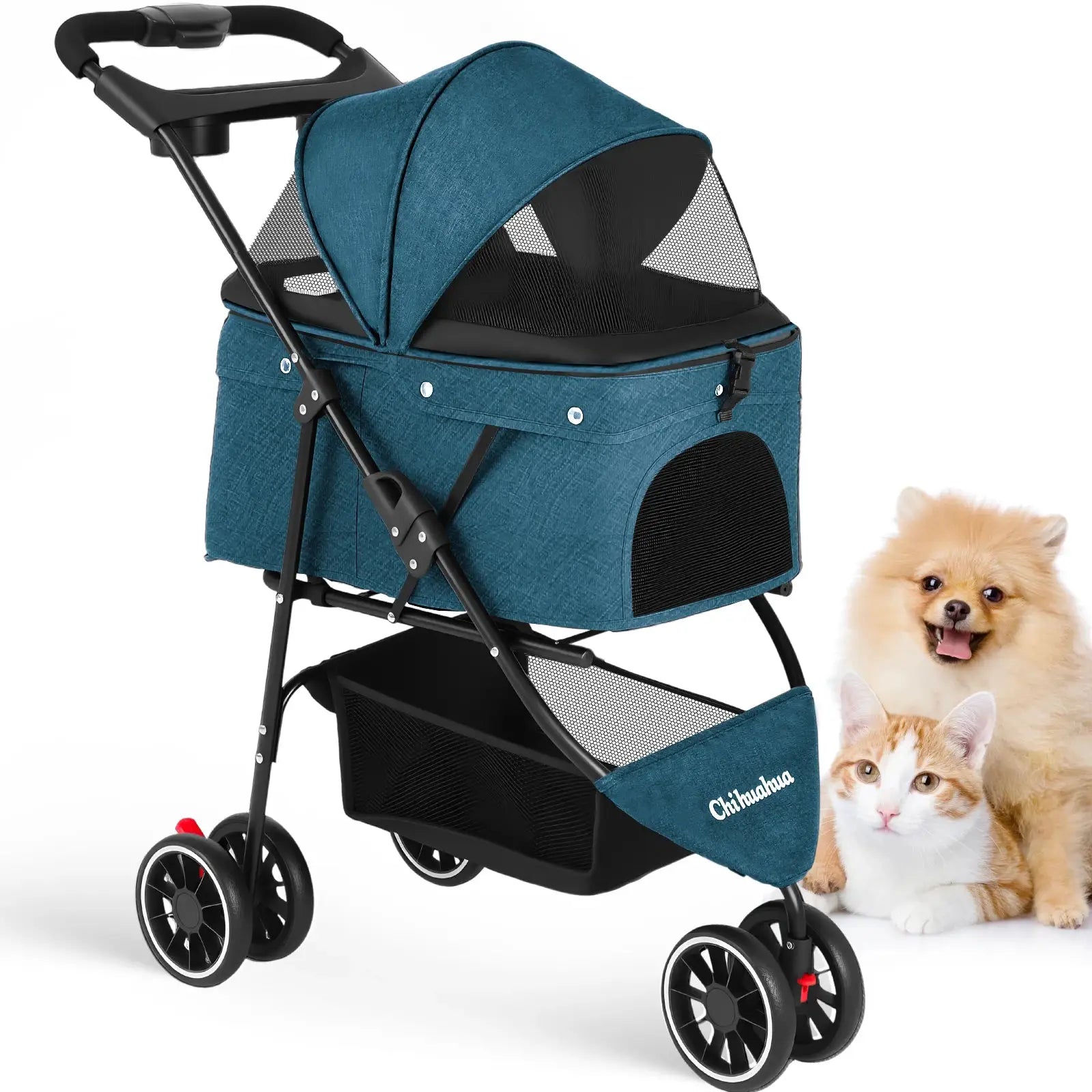 Chihuahua Pet Stroller for Dogs and Cats Portable Foldable Carrier by Furtastic Pet Essentials