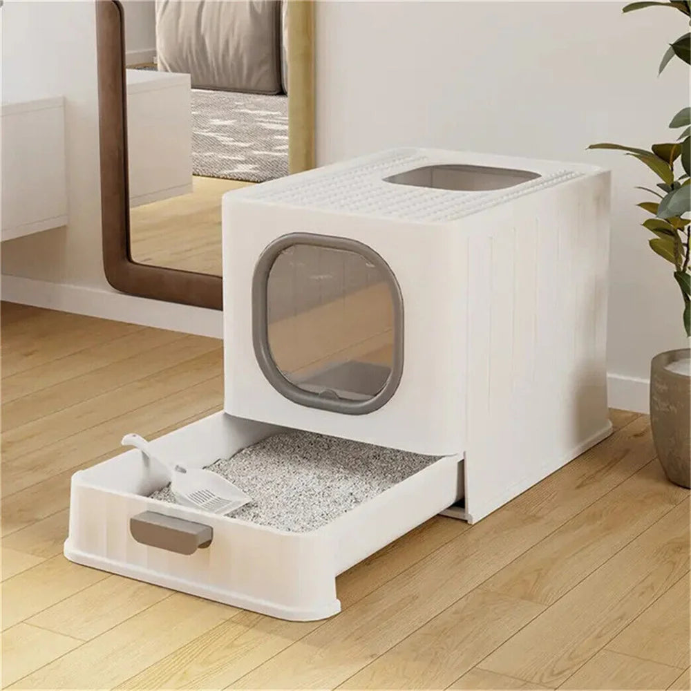 Cat Litter Box Hooded Tray With Front And Top Access