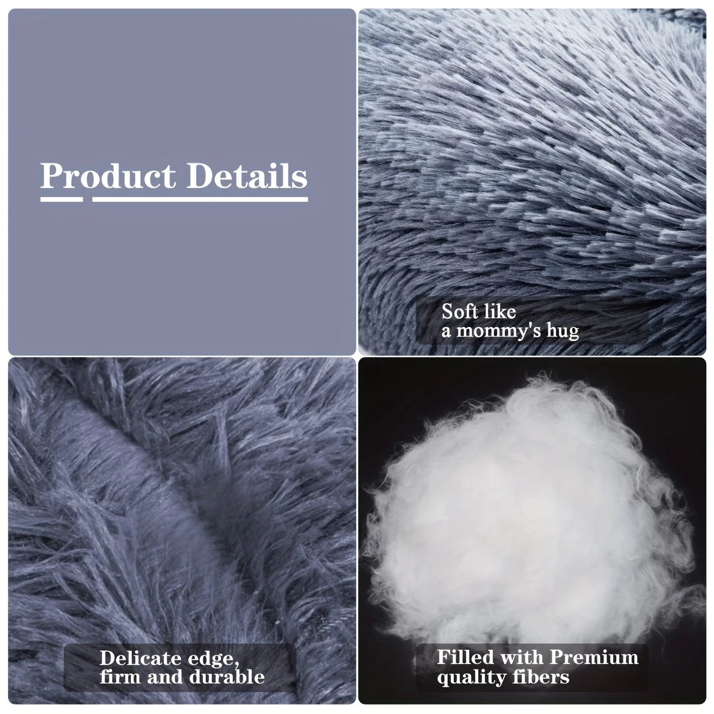 NONECN Plush Round Dog And Cat Kennel Bed Winter Warm Cushion