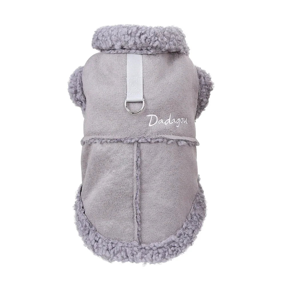 NONECN British Style Dog Jacket Lamb Fleece Winter Coat