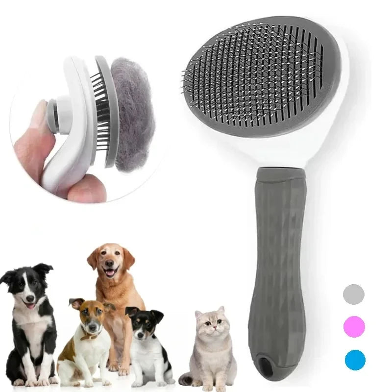 DIAMRI Self-Cleaning Pet Grooming Brush With Retractable Bristles