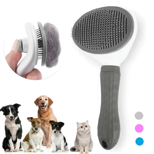DIAMRI Self-Cleaning Pet Grooming Brush With Retractable Bristles