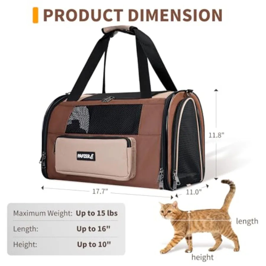 Breathable Collapsible Pet Carrier Backpack for Cats and Small Dogs