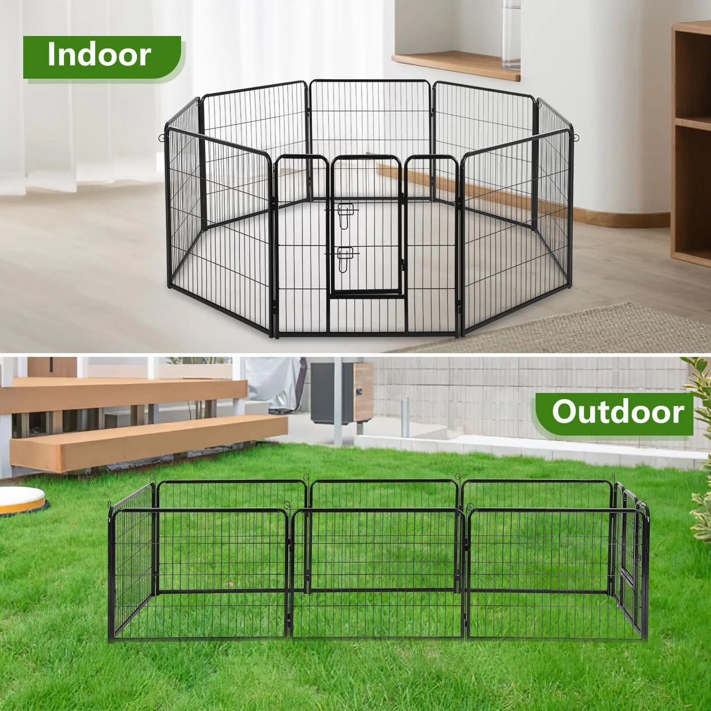 Heavy Duty Dog Playpen Indoor Outdoor Rust Resistant