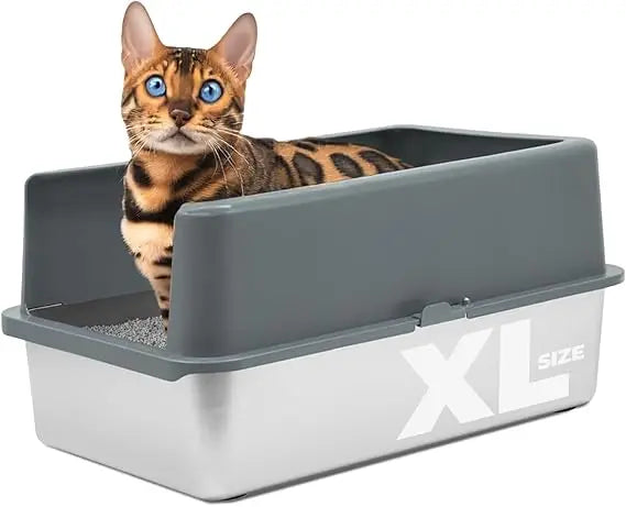 Stainless Steel Litter Box With Lid Enclosure For Large Cats