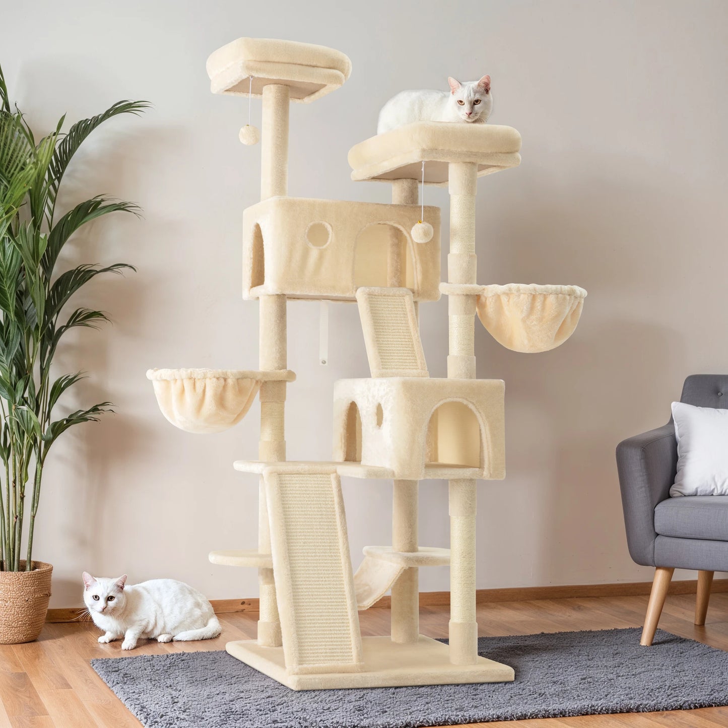 HOOMIC Multi-Level Cat Tree Tower With Plush Perches And Condo